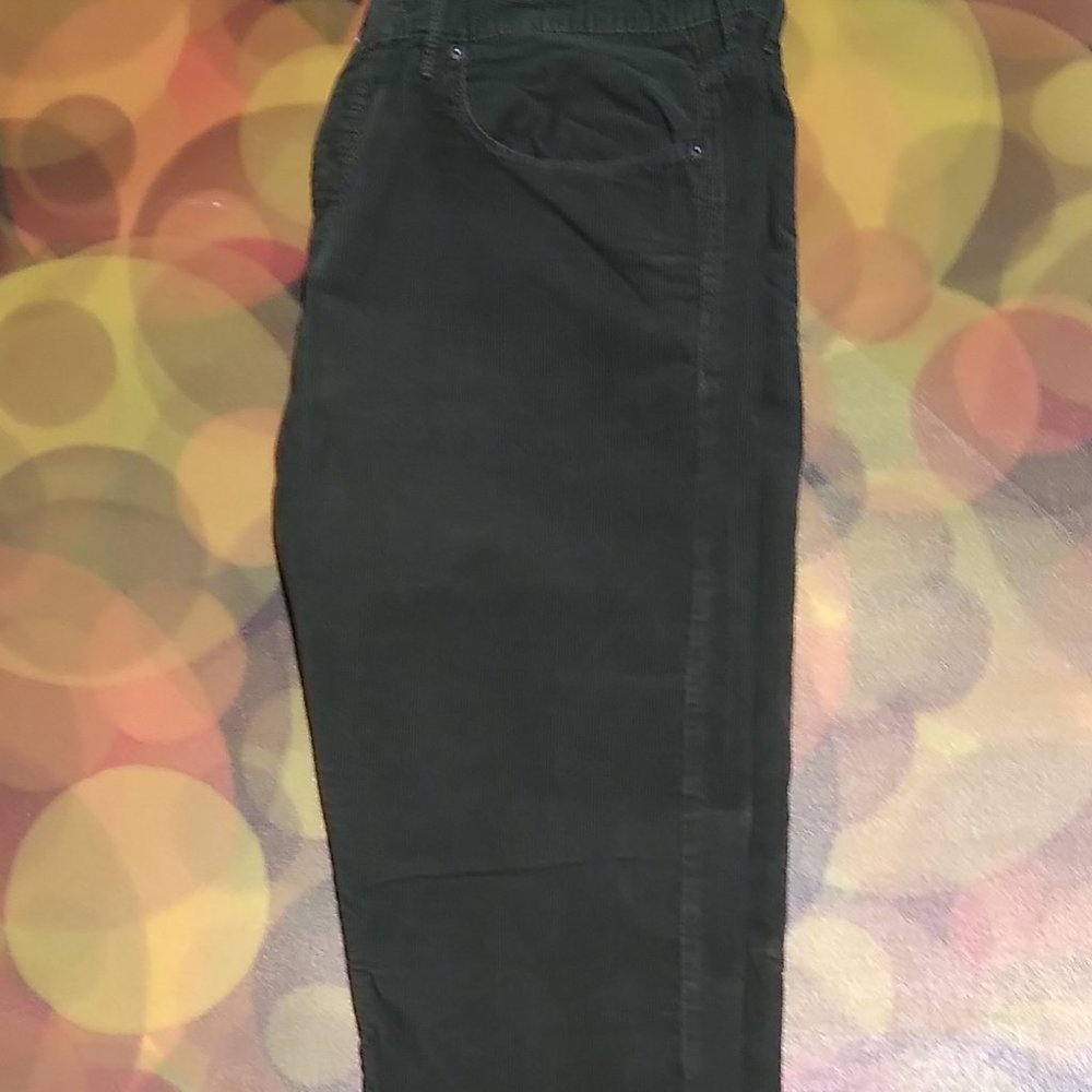 H&M GREEN CORDUROY MENS DRESS PANTS